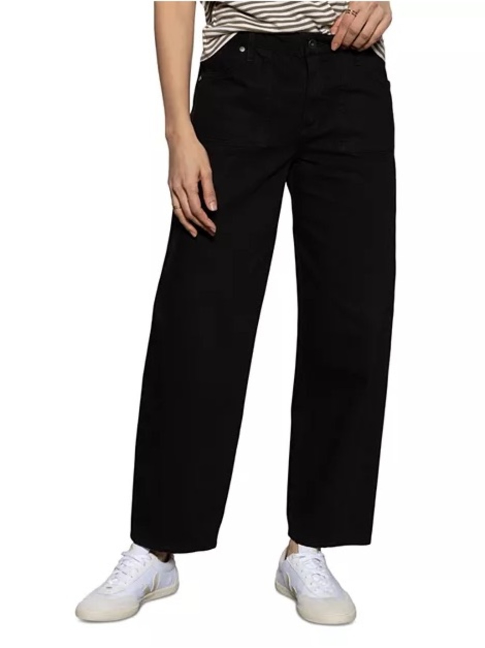 Sanctuary District High Rise Column Ankle Jeans in Black Denim - Size 32